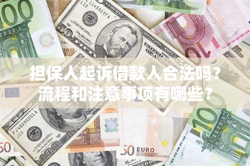 武汉担保人起诉借款人合法吗？流程和注意事项有哪些？