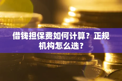 武汉借钱担保费如何计算？正规机构怎么选？