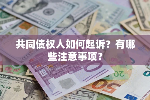 武汉共同债权人如何起诉？有哪些注意事项？